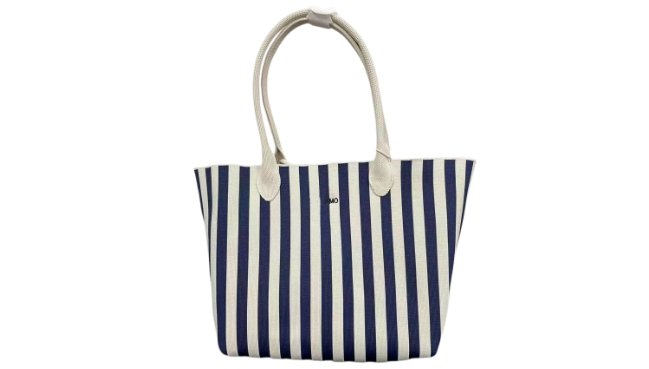 Grey and black colorblocked Flyknit tote bag